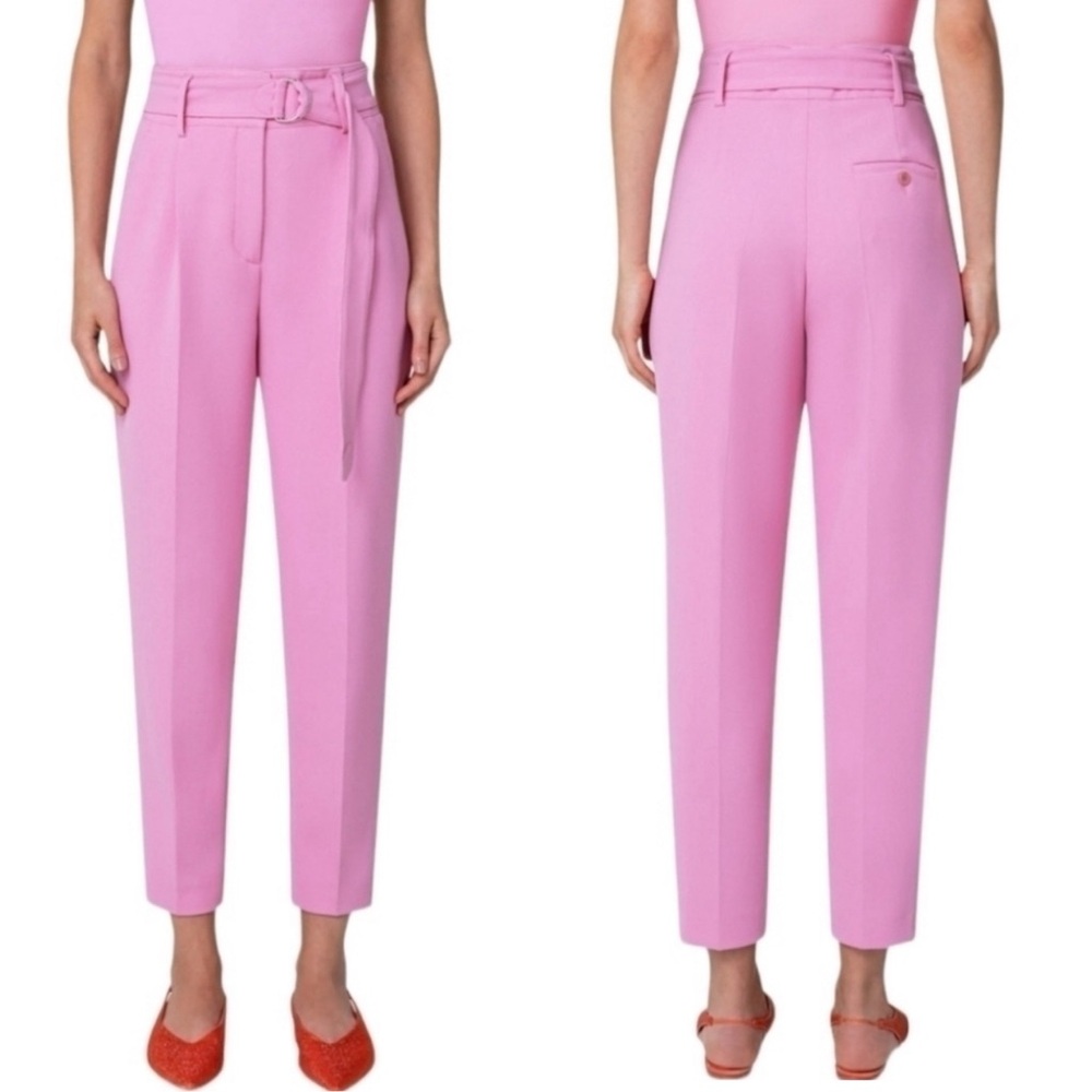 AKRIS Punto Fred Crepe Pink Pants